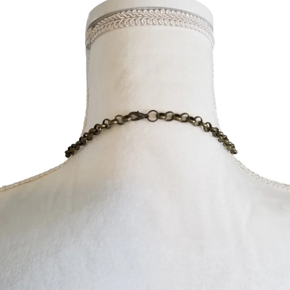 Brass, Pearl and Crystal Dangle Costume Jewelry - Picture 4 of 4